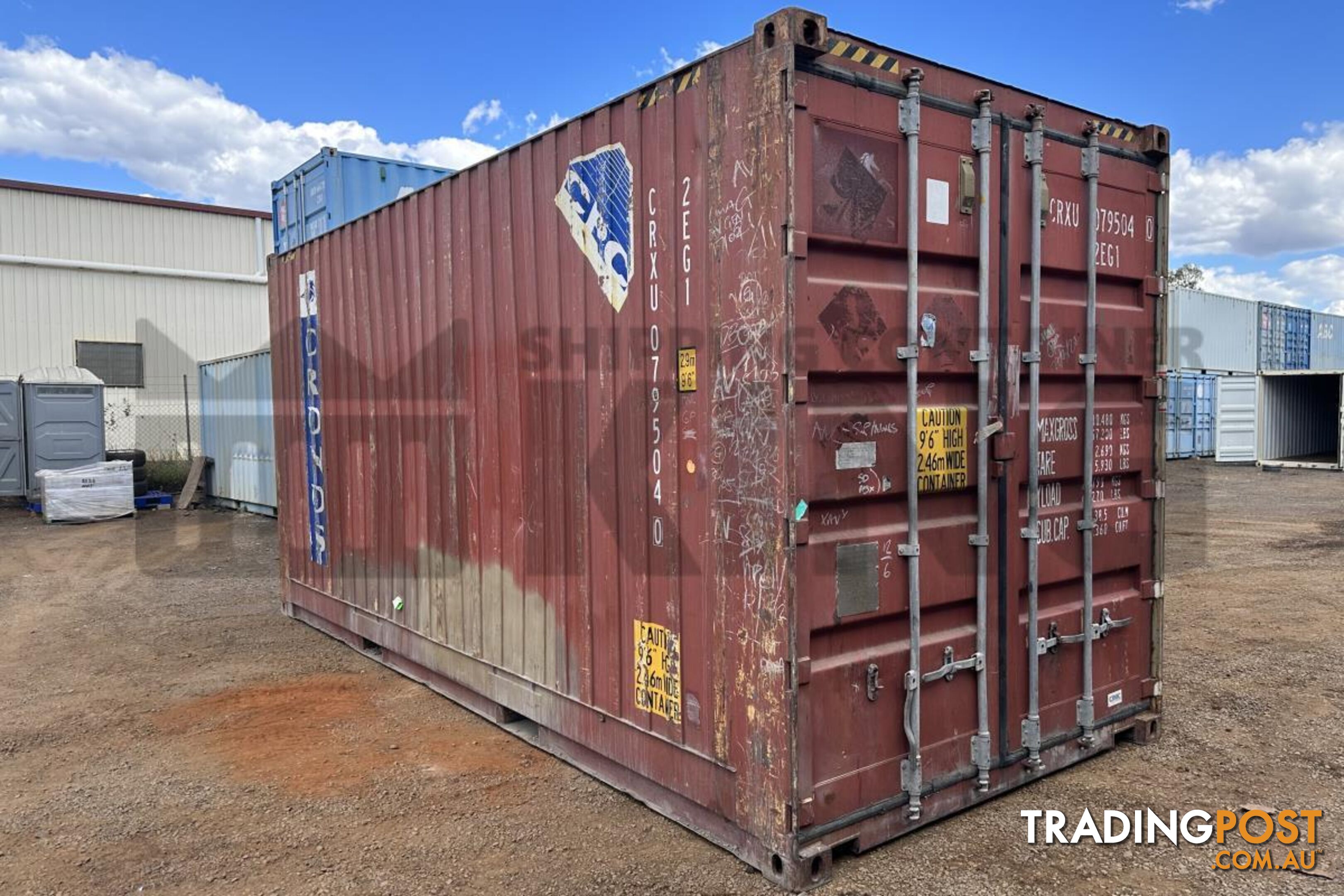 20' HIGH CUBE BULKER SHIPPING CONTAINER (TIMER FLOOR WITH NO ROOF HATCHES, 2 PALLETS WIDE)