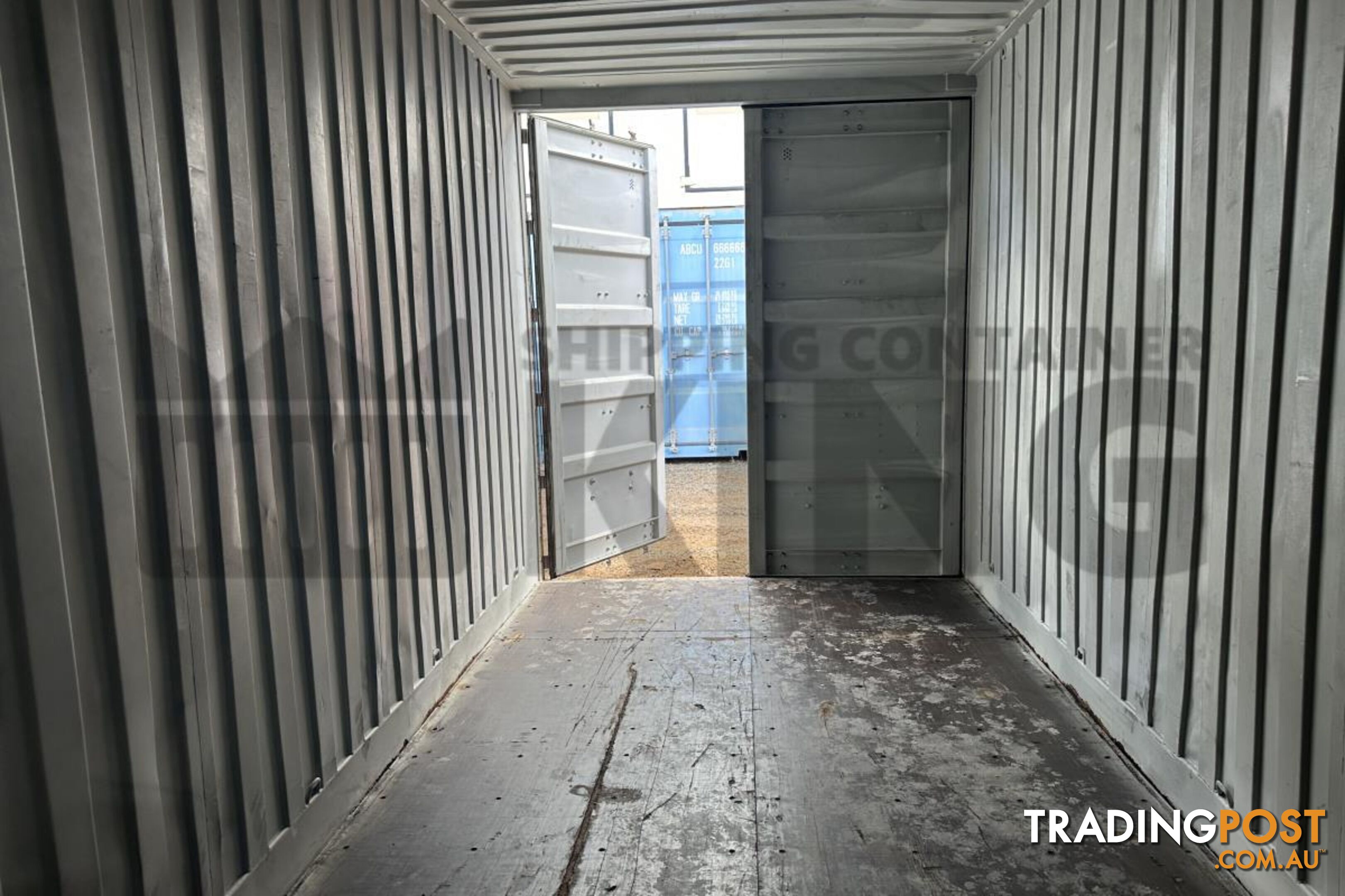 20' HIGH CUBE BULKER SHIPPING CONTAINER (TIMER FLOOR WITH NO ROOF HATCHES, 2 PALLETS WIDE)