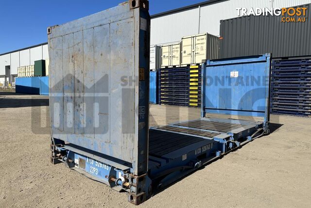 20' FLAT RACK SHIPPING CONTAINER (WITH COLLAPSIBLE ENDS) - in Brisbane