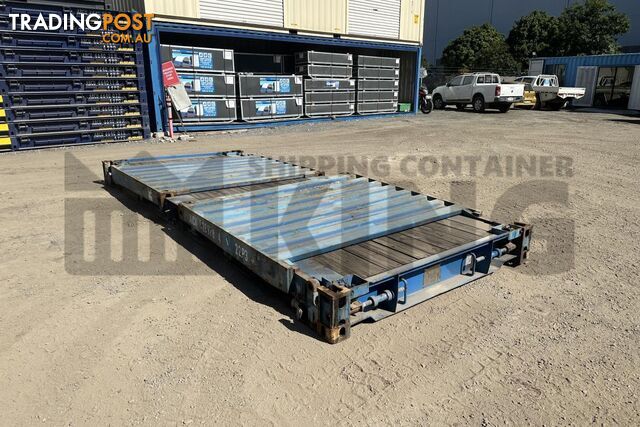 20' FLAT RACK SHIPPING CONTAINER (WITH COLLAPSIBLE ENDS) - in Brisbane