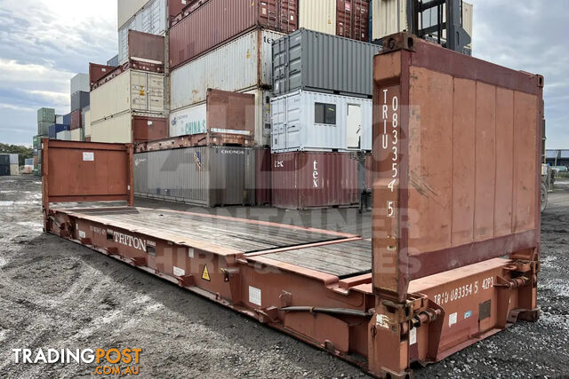 40' FLAT RACK SHIPPING CONTAINER (WITH COLLAPSIBLE ENDS) - photo 1 of 15