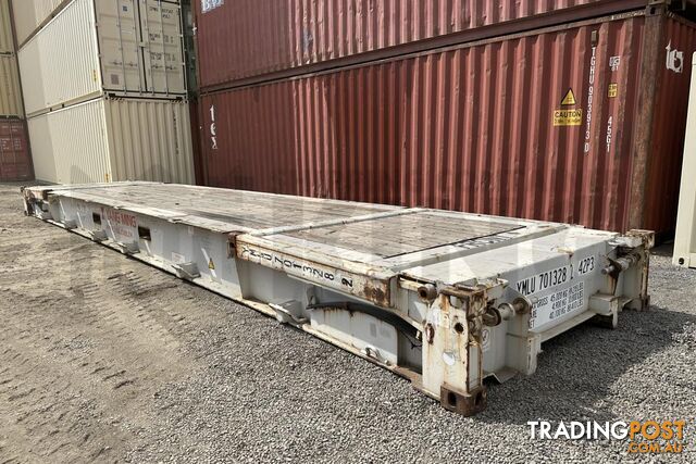 40' FLAT RACK SHIPPING CONTAINER (WITH COLLAPSIBLE ENDS) - in Brisbane