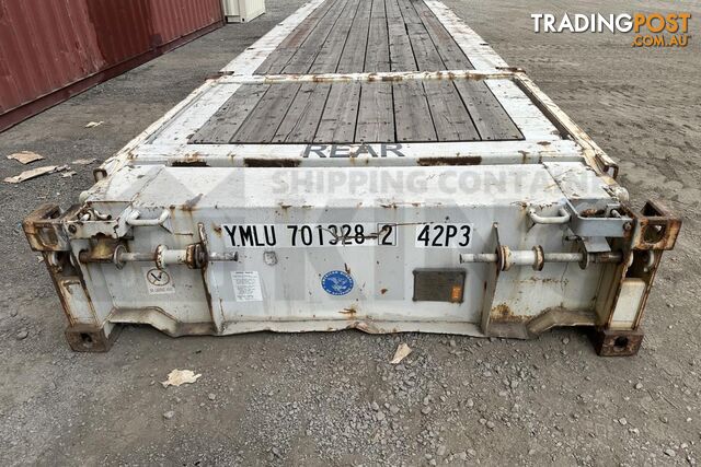 40' FLAT RACK SHIPPING CONTAINER (WITH COLLAPSIBLE ENDS) - in Brisbane