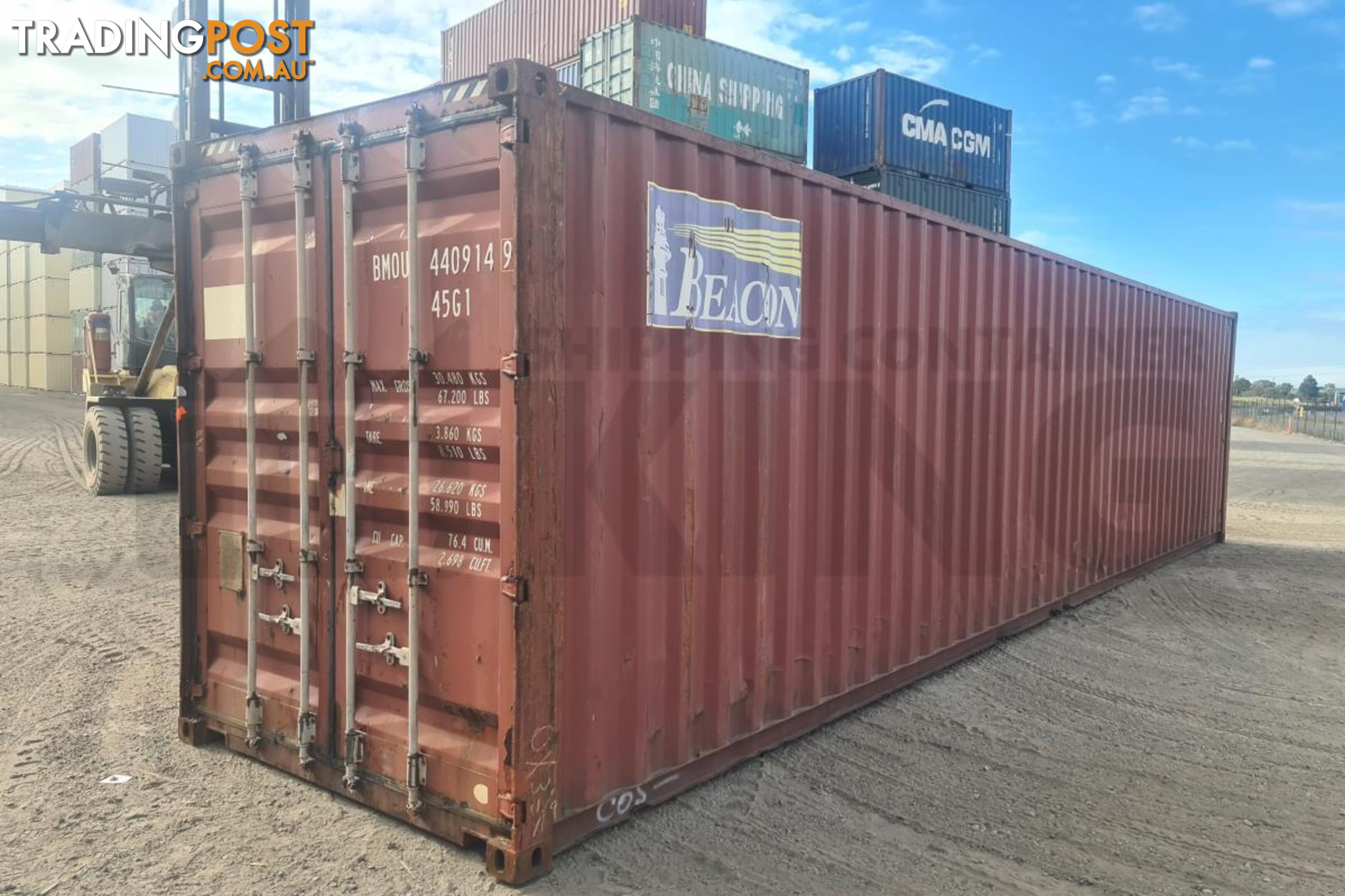 40' HIGH CUBE SHIPPING CONTAINER - in MacKay