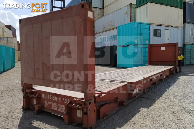 40' FLAT RACK SHIPPING CONTAINER (WITH COLLAPSIBLE ENDS) - photo 1 of 11