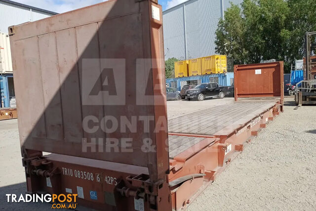 40' FLAT RACK SHIPPING CONTAINER (WITH COLLAPSIBLE ENDS) - photo 3 of 11