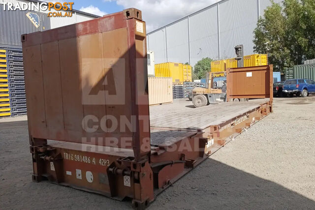 40' FLAT RACK SHIPPING CONTAINER (WITH COLLAPSIBLE ENDS) - photo 1 of 11