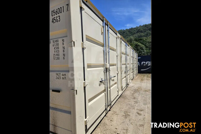 40' HIGH CUBE PARTIAL SIDE OPENING SHIPPING CONTAINER (4 SETS OF SIDE DOORS)