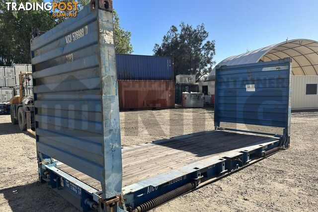 20' FLAT RACK SHIPPING CONTAINER (WITH COLLAPSIBLE ENDS) - in Brisbane