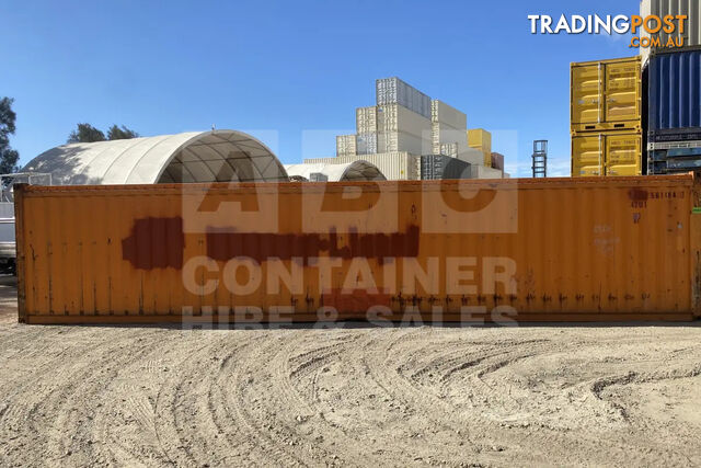 40' STANDARD HEIGHT OPEN TOP SHIPPING CONTAINER (TARP AND BOWS, TIMBER FLOOR)
