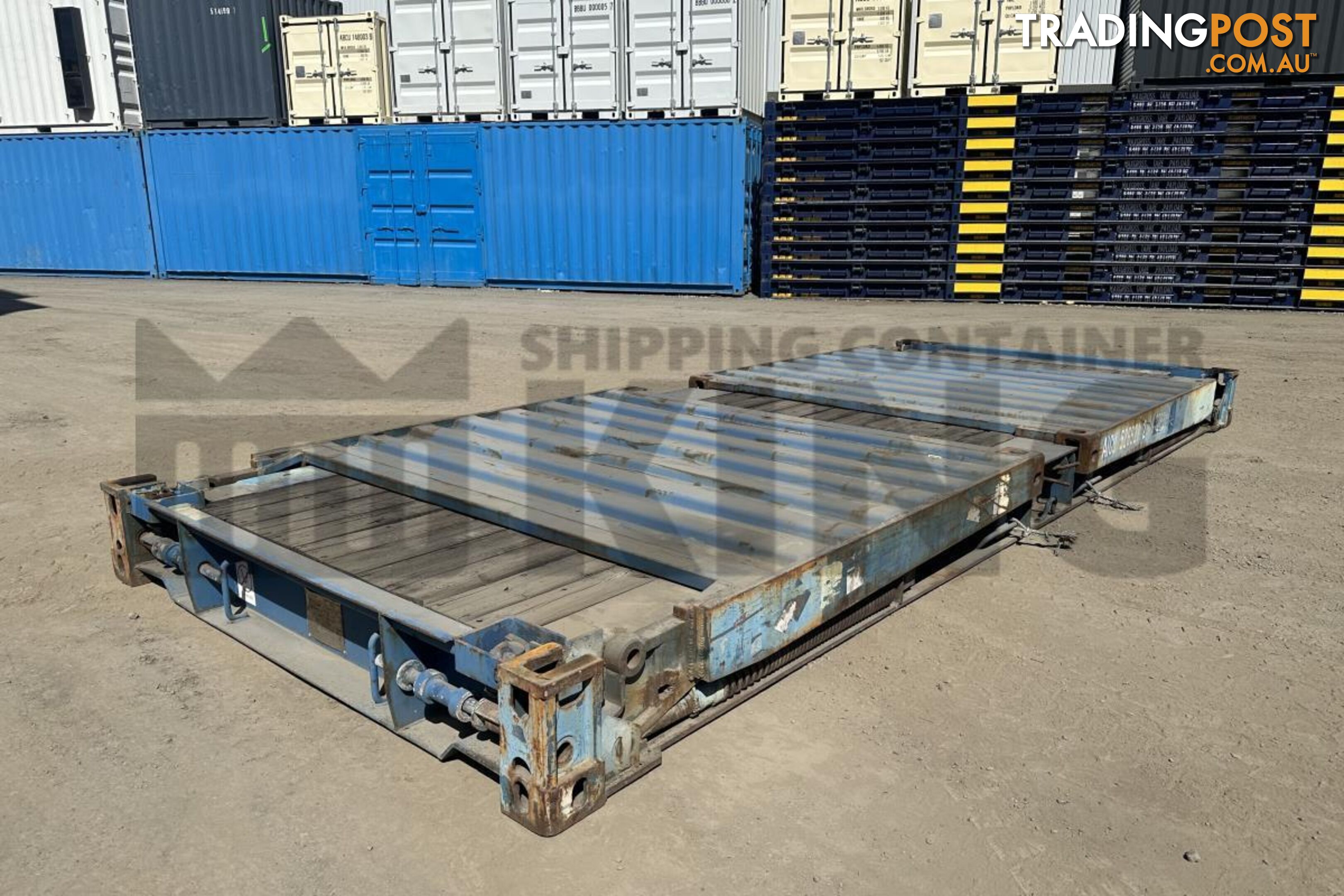 20' FLAT RACK SHIPPING CONTAINER (WITH COLLAPSIBLE ENDS) - in Brisbane