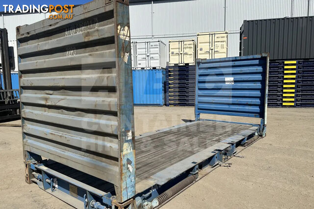 20' FLAT RACK SHIPPING CONTAINER (WITH COLLAPSIBLE ENDS)