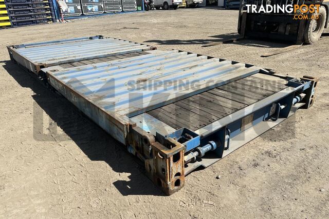 20' FLAT RACK SHIPPING CONTAINER (WITH COLLAPSIBLE ENDS) - in Brisbane