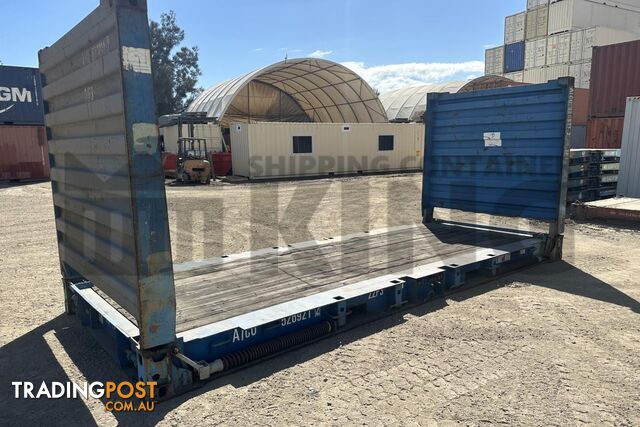 20' FLAT RACK SHIPPING CONTAINER (WITH COLLAPSIBLE ENDS) - in Brisbane