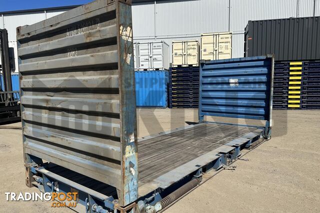 20' FLAT RACK SHIPPING CONTAINER (WITH COLLAPSIBLE ENDS) - in Brisbane