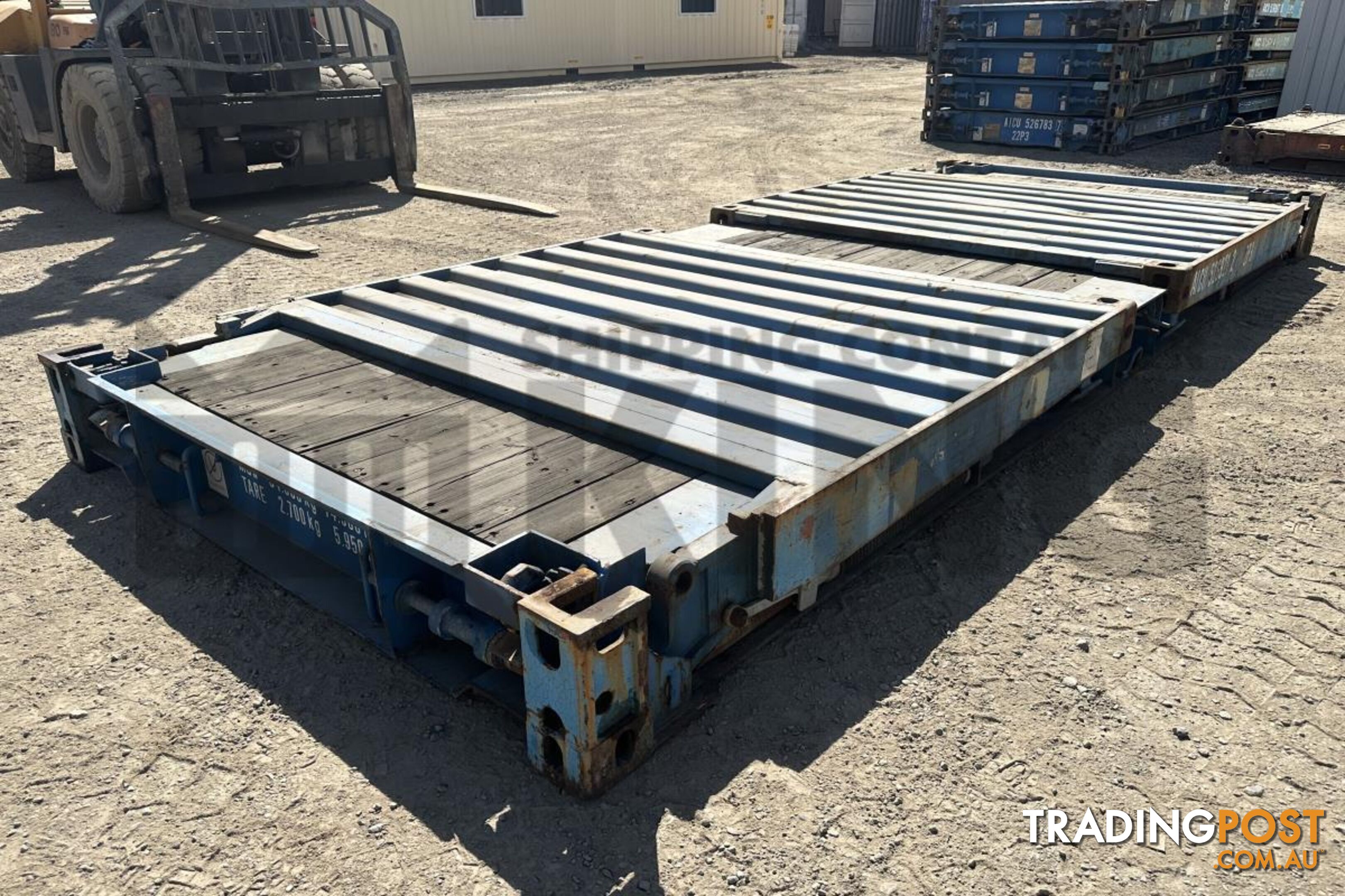 20' FLAT RACK SHIPPING CONTAINER (WITH COLLAPSIBLE ENDS) - in Brisbane