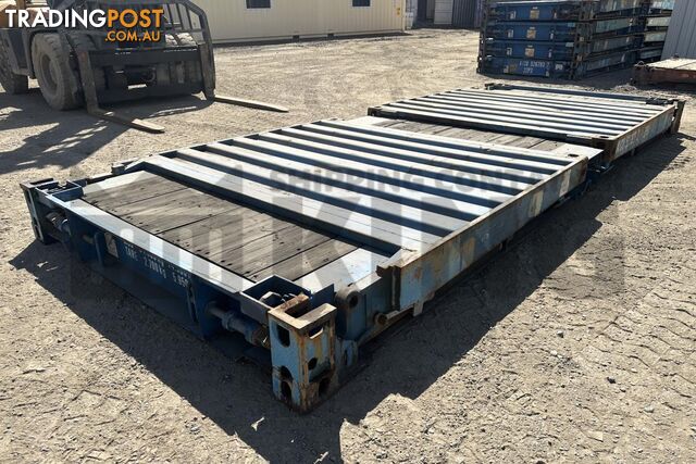 20' FLAT RACK SHIPPING CONTAINER (WITH COLLAPSIBLE ENDS) - in Brisbane