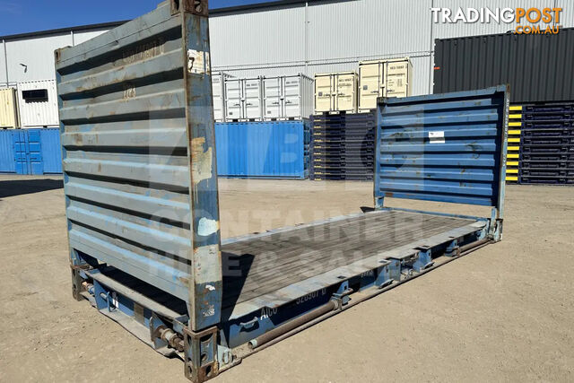 20' FLAT RACK SHIPPING CONTAINER (WITH COLLAPSIBLE ENDS)