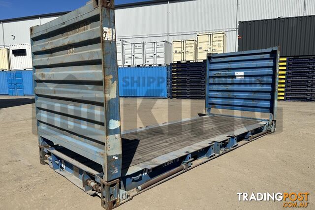 20' FLAT RACK SHIPPING CONTAINER (WITH COLLAPSIBLE ENDS) - in Brisbane