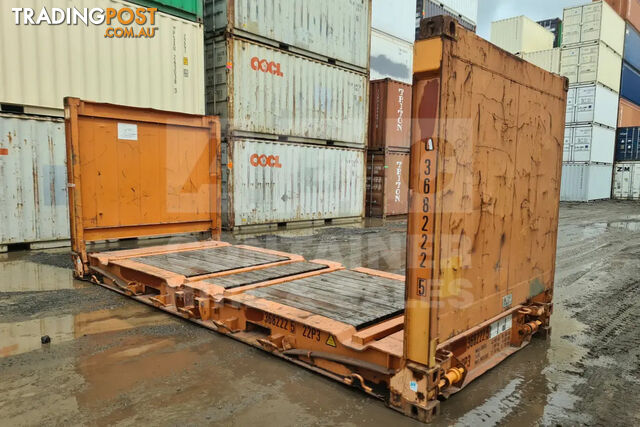 20' FLAT RACK SHIPPING CONTAINER (WITH COLLAPSIBLE ENDS)