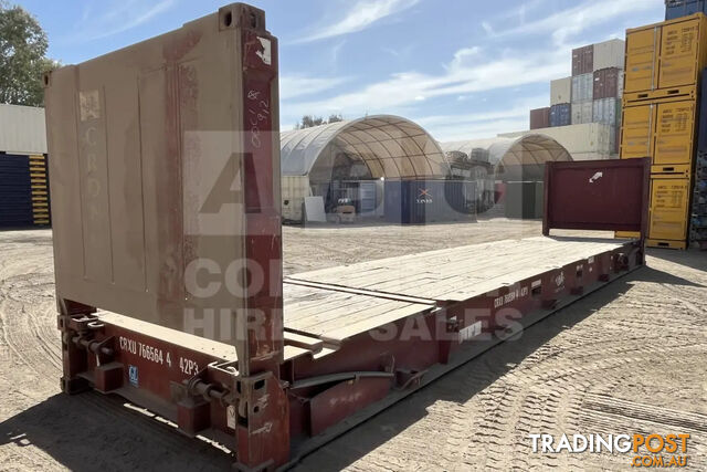 40' FLAT RACK SHIPPING CONTAINER (WITH COLLAPSIBLE ENDS) - in Brisbane