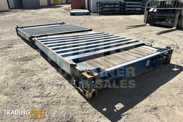20' FLAT RACK SHIPPING CONTAINER (WITH COLLAPSIBLE ENDS)