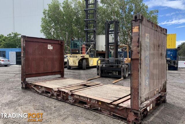 20' FLAT RACK SHIPPING CONTAINER (WITH COLLAPSIBLE ENDS) - in Brisbane