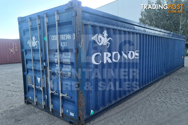 40' STANDARD HEIGHT OPEN TOP SHIPPING CONTAINER (TARP AND BOWS, TIMBER FLOOR)