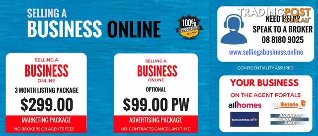 The Most Cost Effective Way To Sell Your Business  $299 No Agents or Broker Fees 