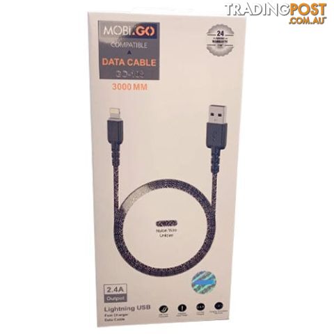 MOBiGO 3M Lightning Nylon Wire Data Cable