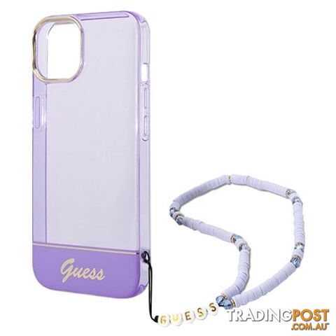 GUESS Double Layer Case with Strap for iPhone 14 Plus