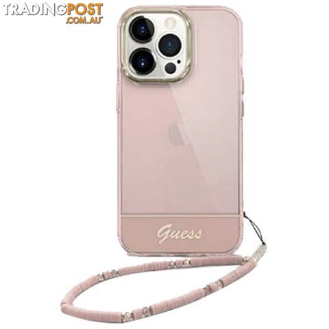 GUESS Double Layer Case with Strap for iPhone 14 Plus