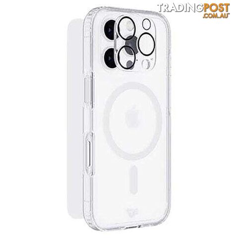 Tech21 3 in 1 Bundle for iPhone 16 Pro (EvoClear MagSafe Case + Tempered Glass + Lens Protector)