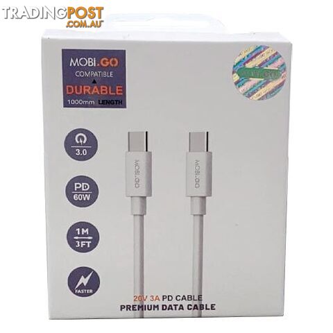 MOBiGO 1M Type C to Type C Data Cable