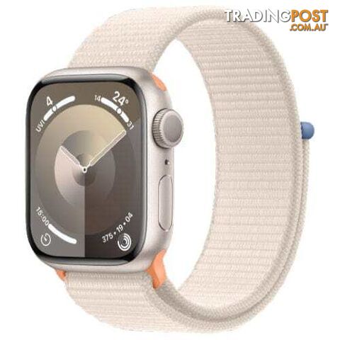 Apple Watch Series 9, MR8V3 GPS 41mm Starlight Aluminium Case with Sport Loop