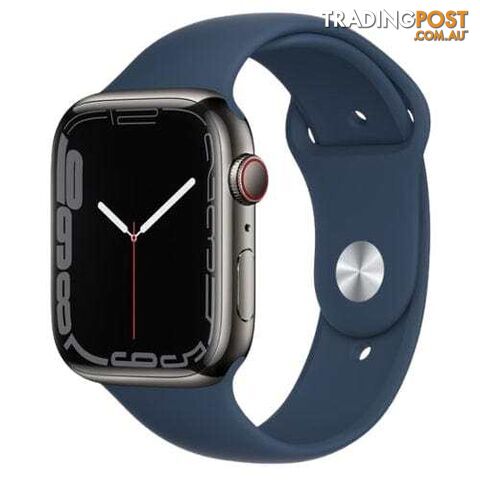 Refurbished Apple Watch Series 7, GPS + Cellular 45mm Stainless Steel Case with Sport Band (6 Months limited Seller Warranty)