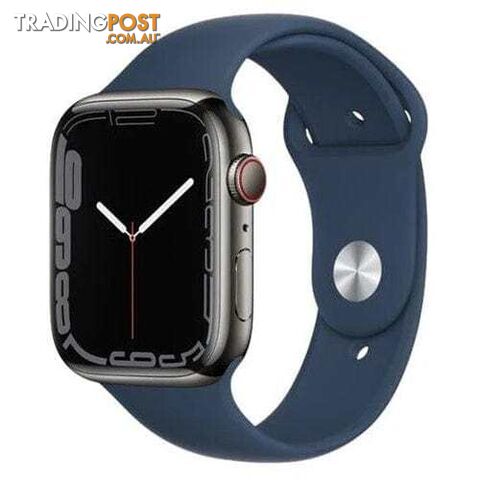 Refurbished Apple Watch Series 7, GPS + Cellular 45mm Stainless Steel Case with Sport Band (6 Months limited Seller Warranty)