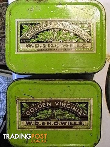 TWO VINTAGE W.D.& H.O.WILLS.GOLDEN VIRGINIA TINS PICKUP CLAYTON - photo 4 of 5