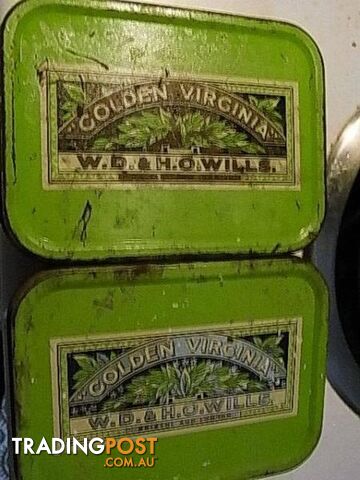 TWO VINTAGE W.D.& H.O.WILLS.GOLDEN VIRGINIA TINS PICKUP CLAYTON - photo 5 of 5