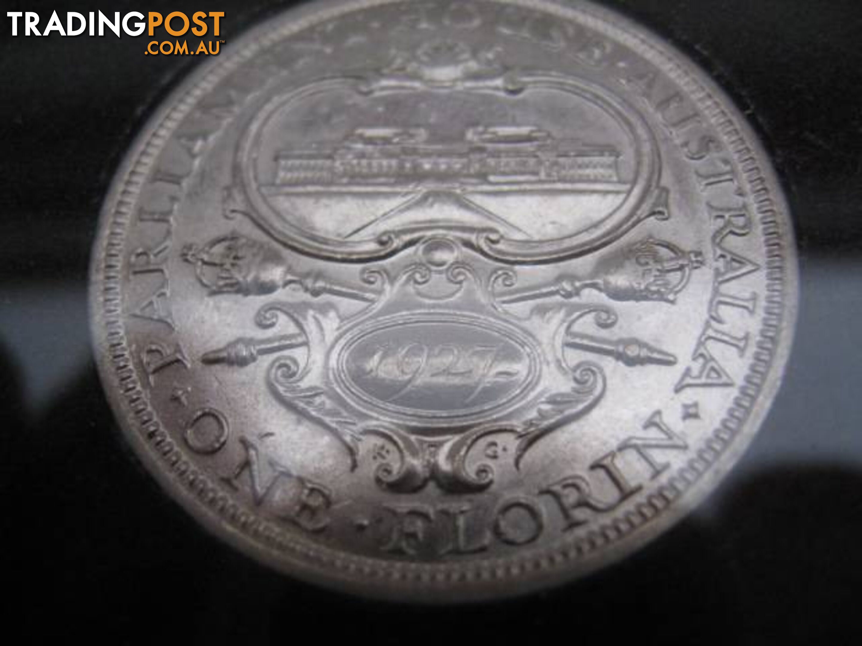 1927M FLORIN "PARLIAMENT HOUSE AUSTRALIA ONE FLORIN