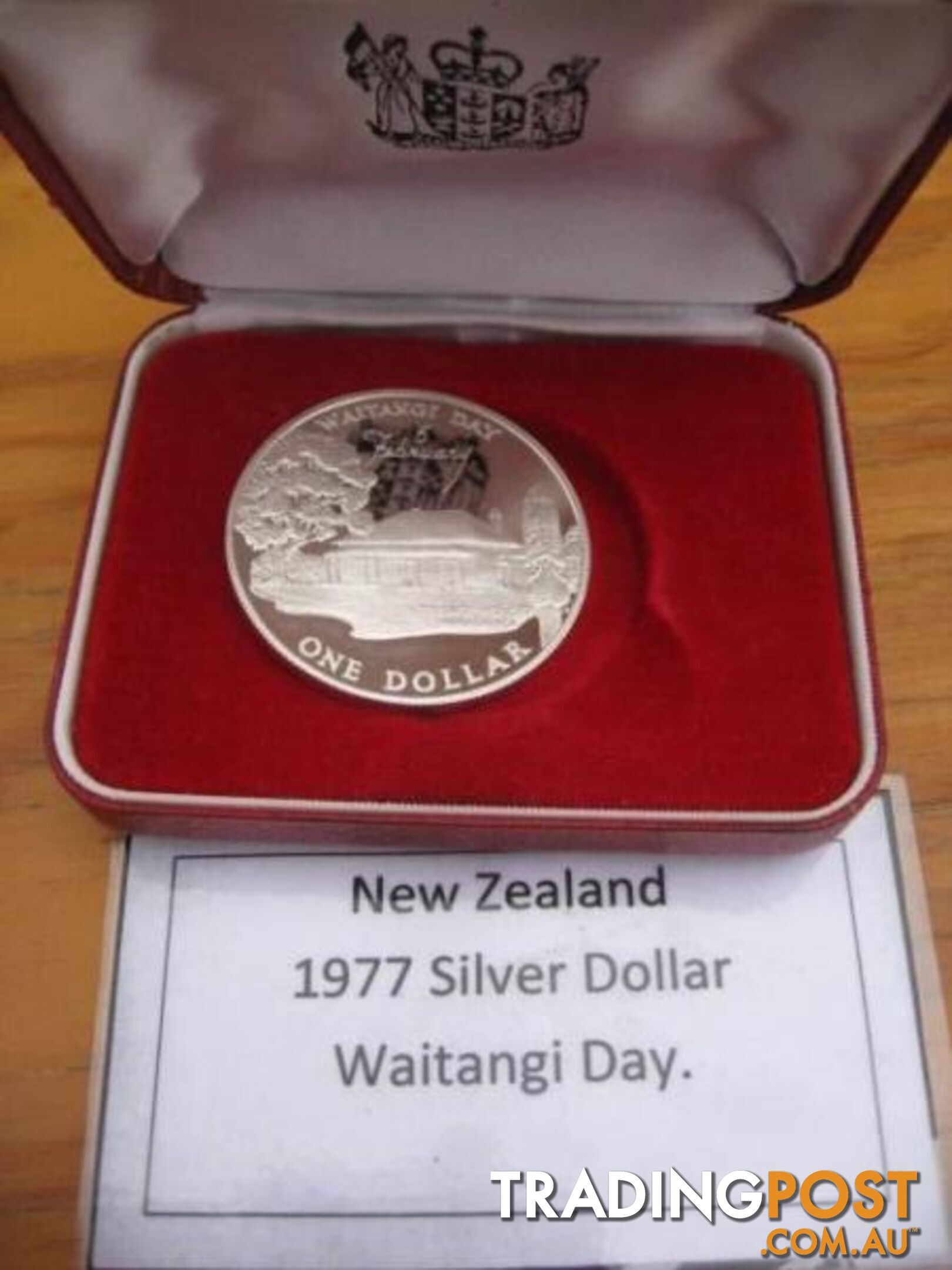 1977 New Zealand Silver Proof $1 Dollar Waitangi Day Elizabeth II