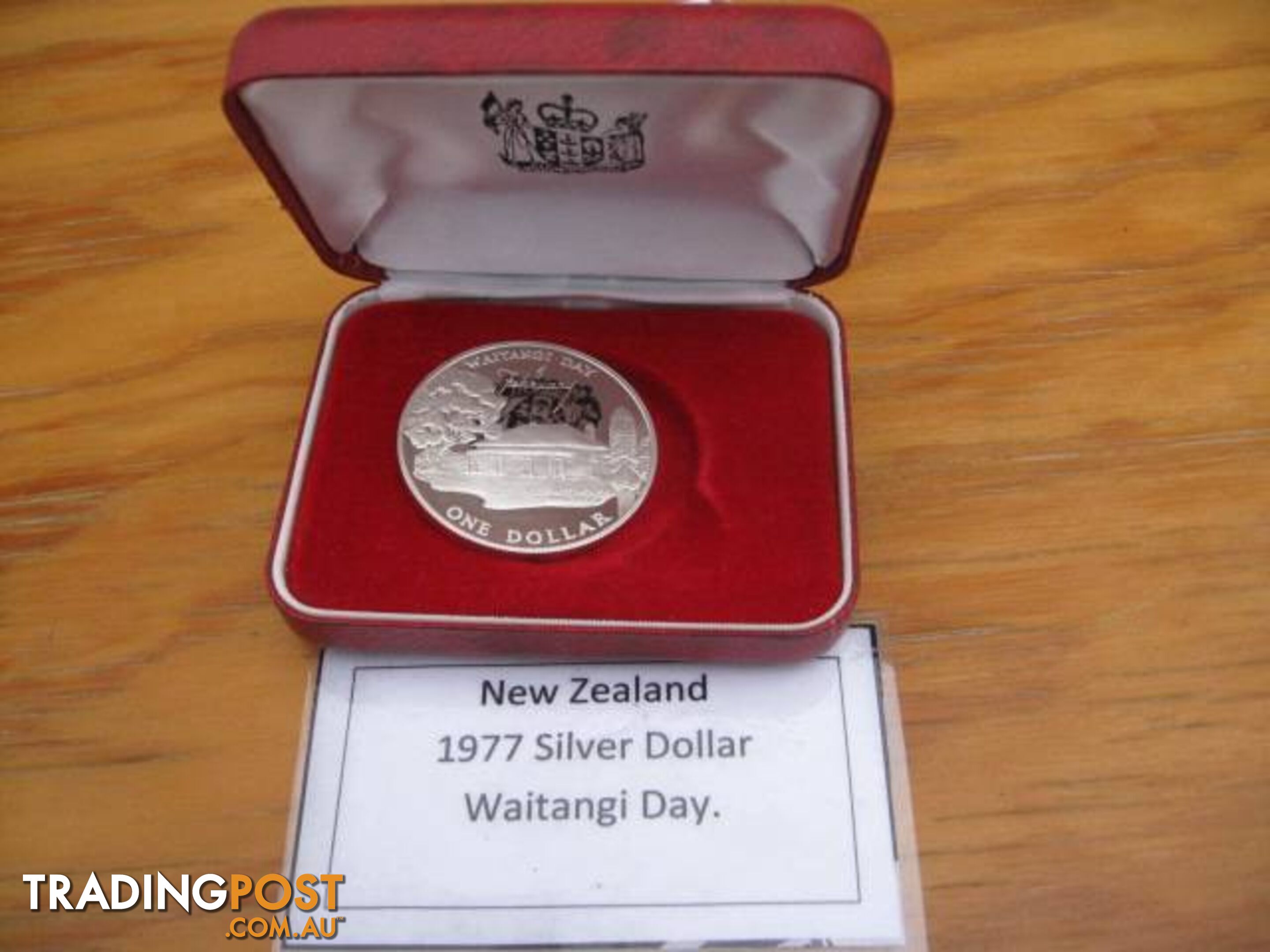 1977 New Zealand Silver Proof $1 Dollar Waitangi Day Elizabeth II