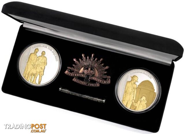 Sands of Gallipoli Set of Two Limited Edition Medallions 2oz silv - photo 2 of 9
