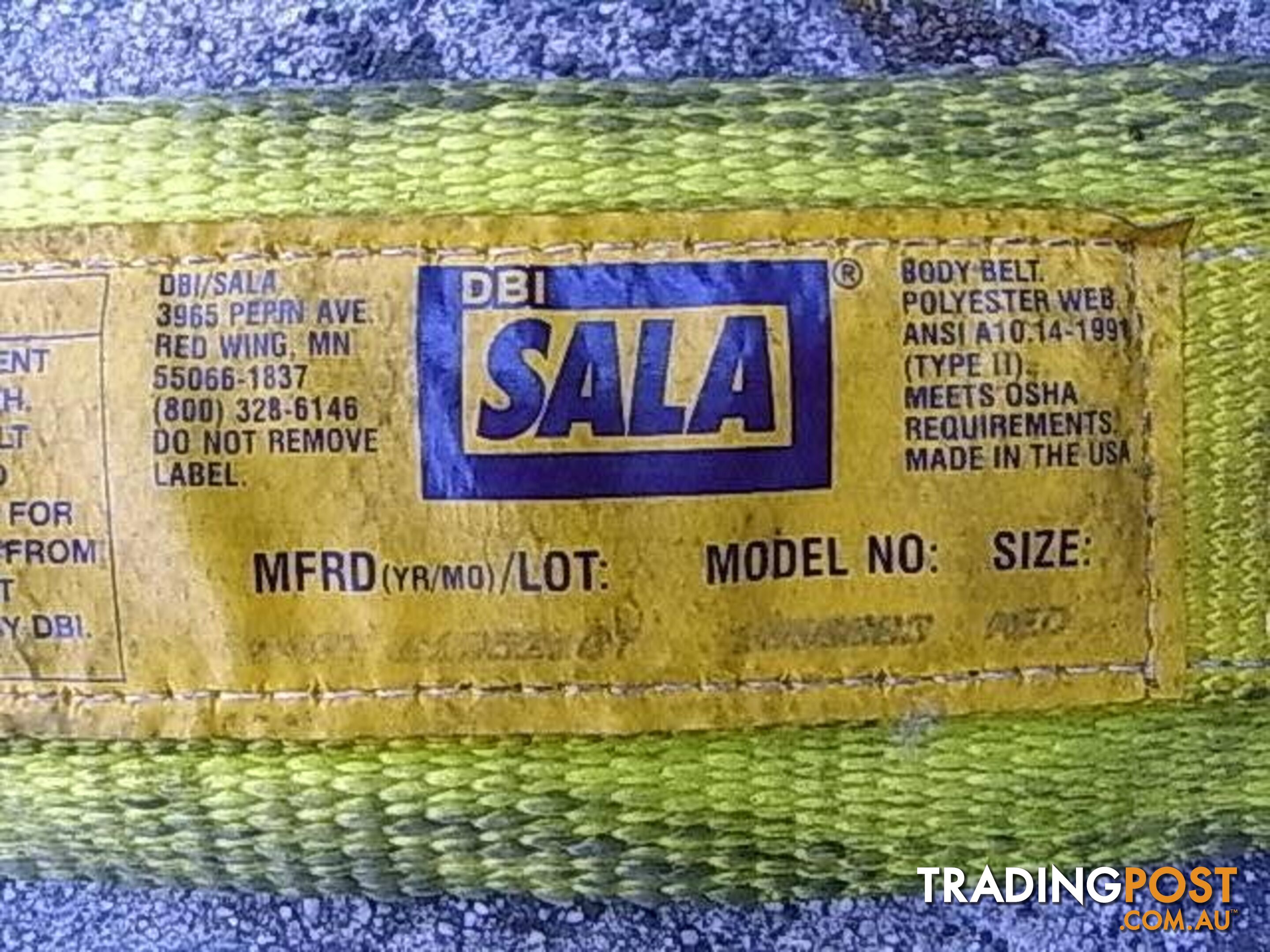 DBI SALA BODY BELT MADE IN USA safty belt