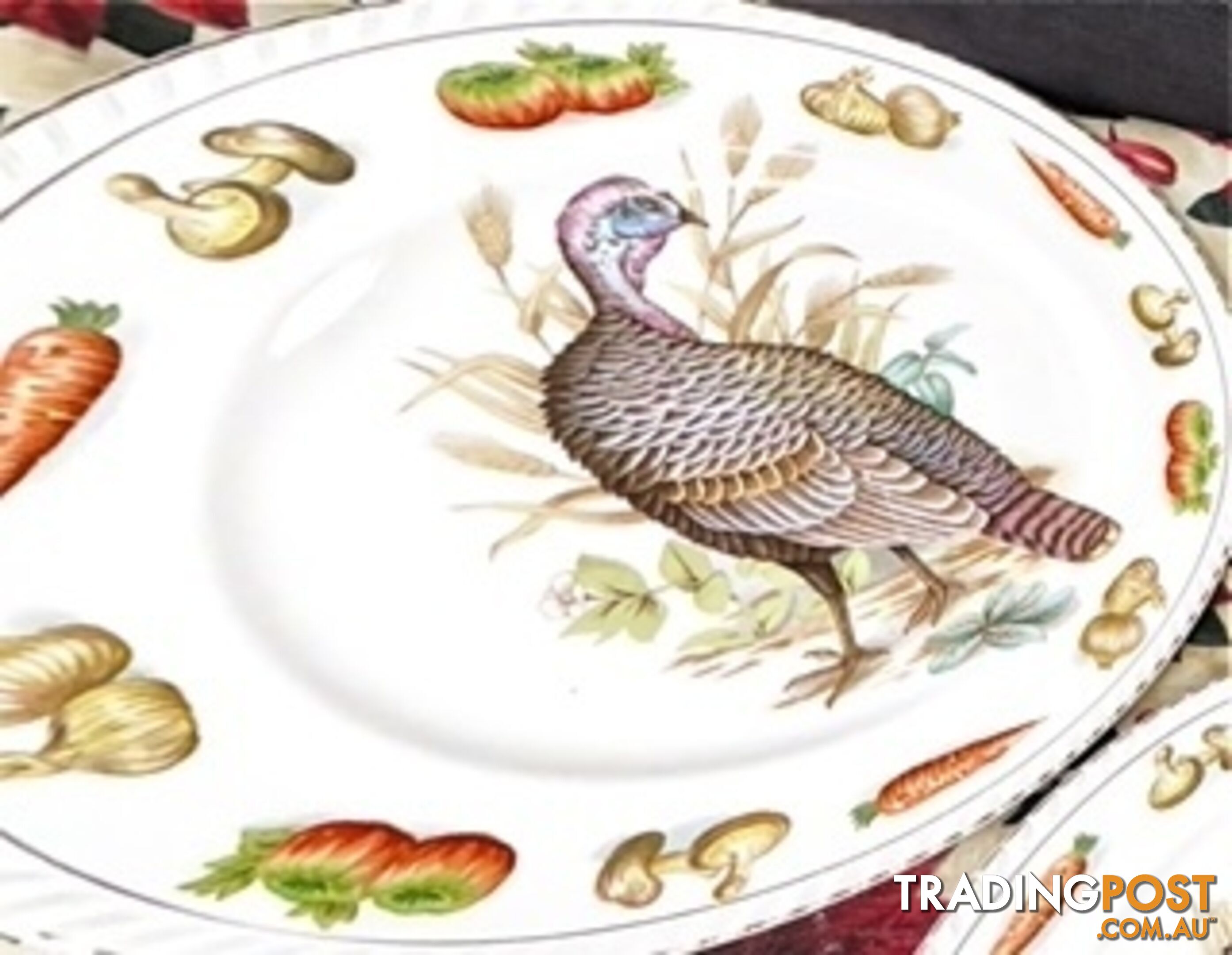 VINTAGE CHRISTMAS PLATES - TURKEY DESIGNS