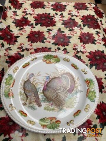 VINTAGE CHRISTMAS PLATES - TURKEY DESIGNS