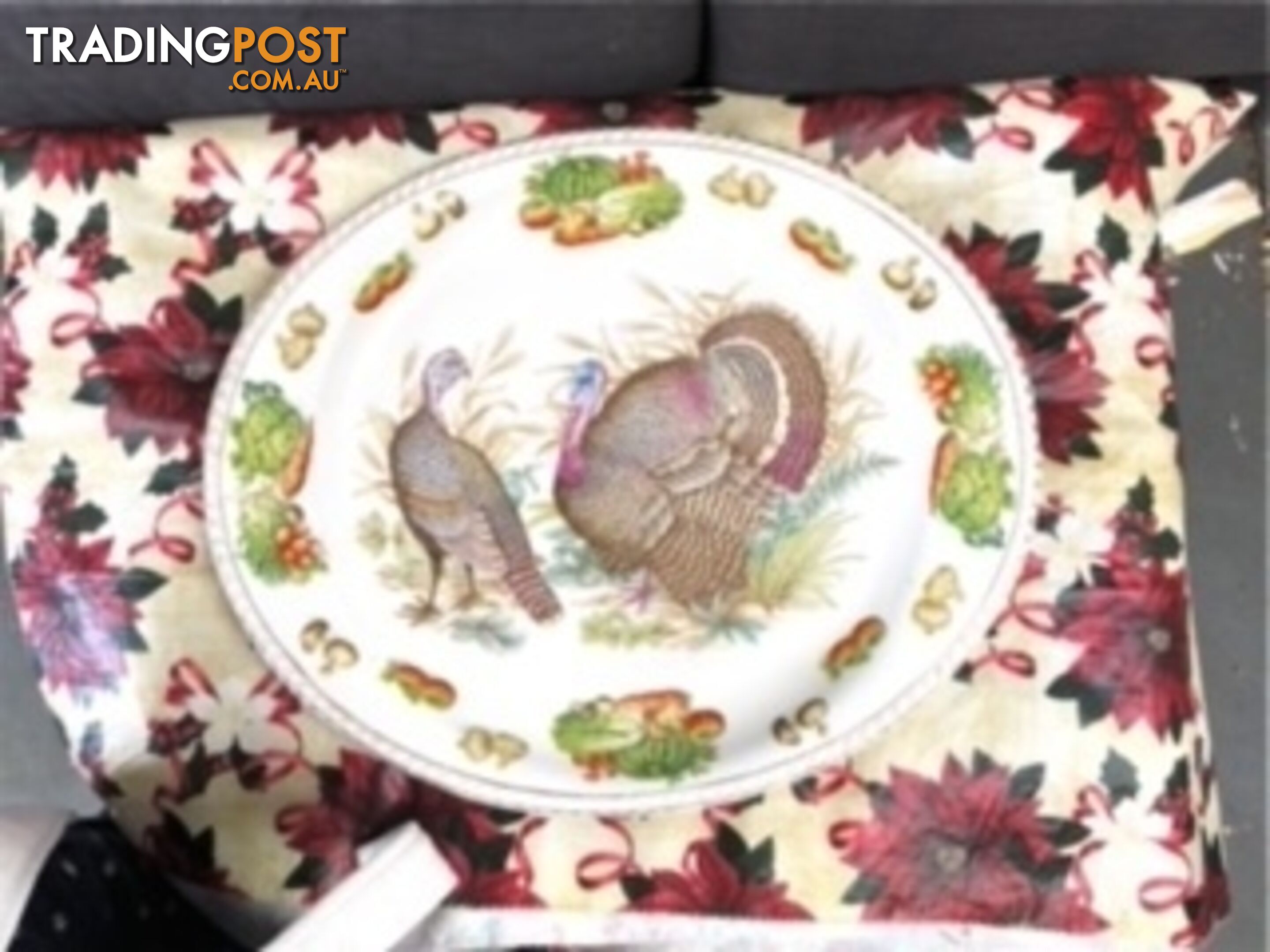 VINTAGE CHRISTMAS PLATES - TURKEY DESIGNS