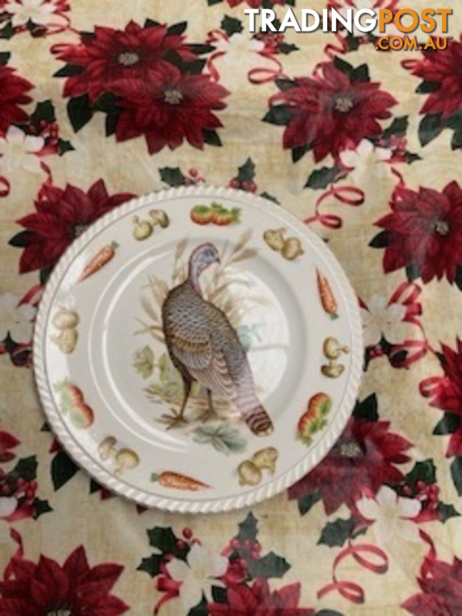 VINTAGE CHRISTMAS PLATES - TURKEY DESIGNS