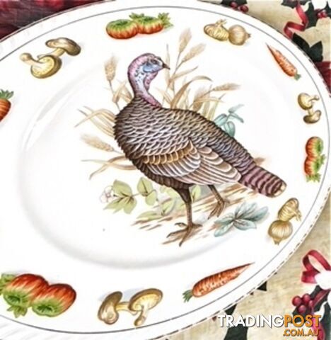 VINTAGE CHRISTMAS PLATES - TURKEY DESIGNS