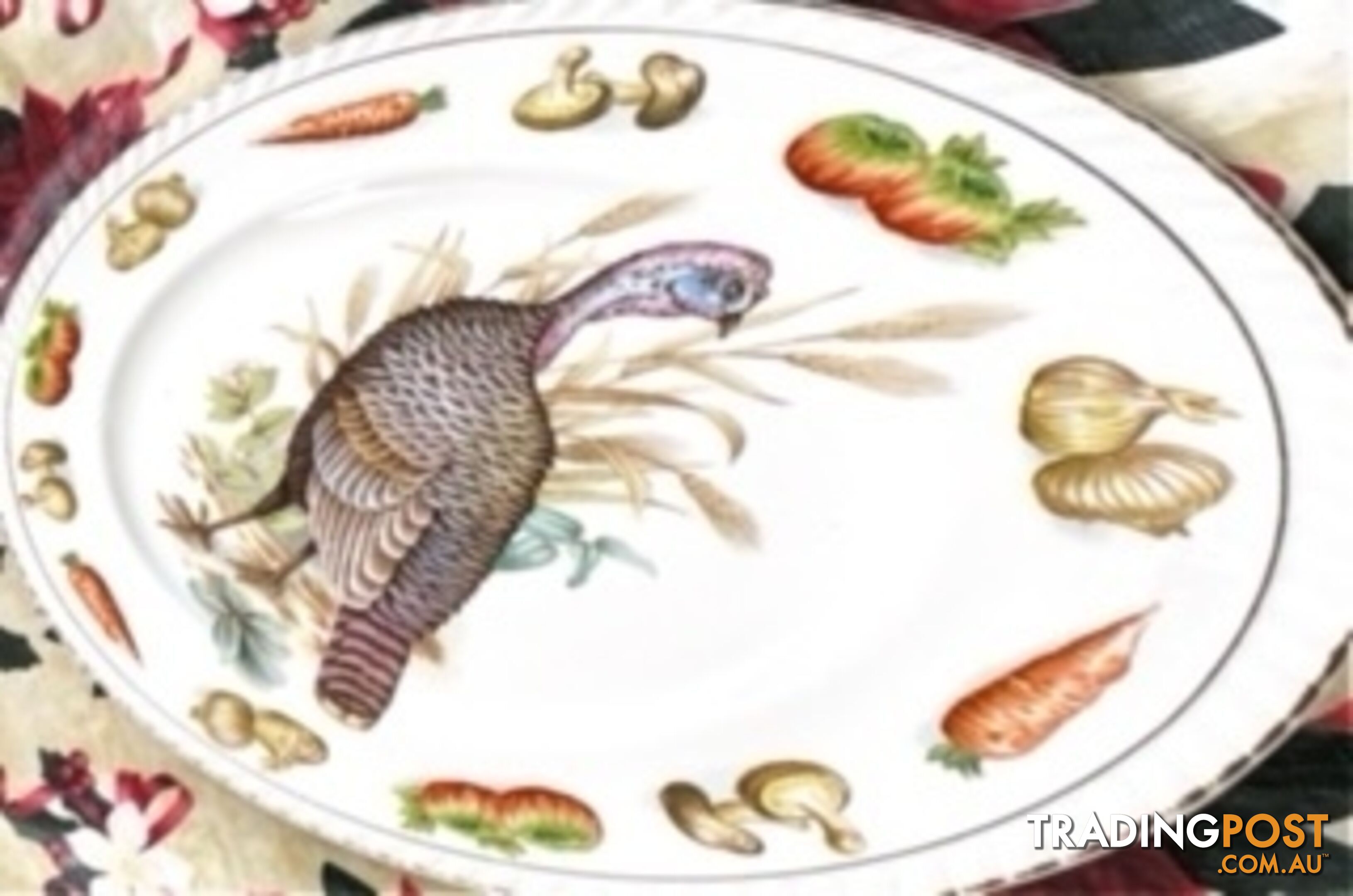 VINTAGE CHRISTMAS PLATES - TURKEY DESIGNS